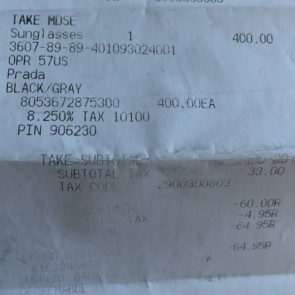 Prada sunglasses black gold rimmingGently worn, twice , since original purchase. - Picture 9 of 9